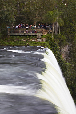 Tourists at Iguazu Falls, Iguazu National Park, UNESCO World Heritage Site, Misiones, Argentina, South America