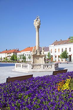 Trinity Column in Fo Square, Keszthely, Lake Balaton, Hungary, Europe