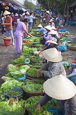 Women vendors selling vegetables at market, Hoi An, UNESCO World Heritage Site, Quang Nam, Vietnam, Indochina, Southeast Asia, Asia