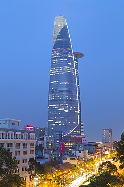 Bitexco Financial Tower at dusk, Ho Chi Minh City, Vietnam, Indochina, Southeast Asia, Asia