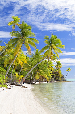 Couple on beach at Les Sables Roses (Pink Sands), Tetamanu, Fakarava, Tuamotu Islands, French Polynesia, South Pacific, Pacific