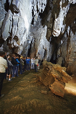 Tourists on guided tour of Sterkfontein Caves, UNESCO World Heritage Site, Gauteng, South Africa, Africa