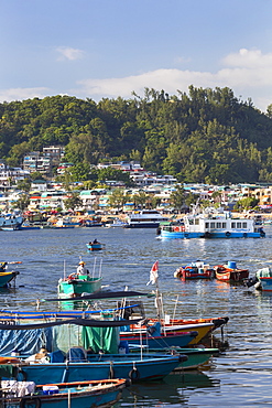 Fishing boats in harbour, Cheung Chau, Hong Kong, China, Asia