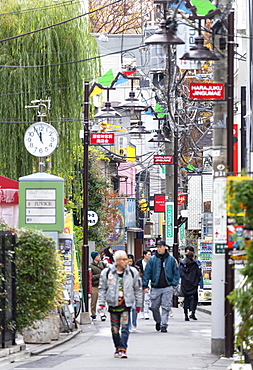 People walking past shops, Harajuku, Tokyo, Honshu, Japan, Asia