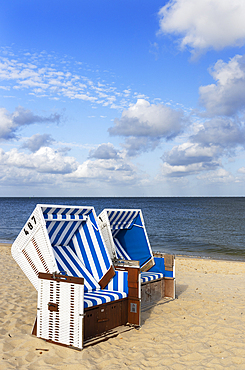 Deckchairs on Hornum beach, Sylt, Schleswig Holstein, Germany