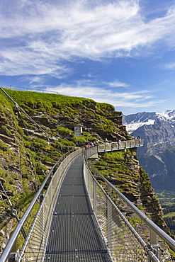 People on First Cliff Walk, First, Jungfrau Region, Berner Oberland, Switzerland