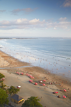 Aerial view of Legian beach, Bali, Indonesia, Southeast Asia, Asia