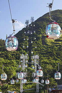 Cable car in Ocean Park, Hong Kong Island, Hong Kong, China, Asia