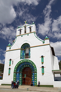 The Church of San Juan Bautista, founded in 1797, San Juan Chamula, Chiapas, Mexico, North America 