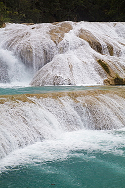 Waterfalls, Rio Tulija, Aqua Azul National Park, near Palenque, Chiapas, Mexico, North America 