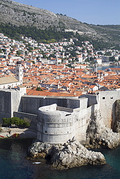 Fort Bokar, the round structure in front, Old Town, UNESCO World Heritage Site, Dubrovnik, Croatia, Europe