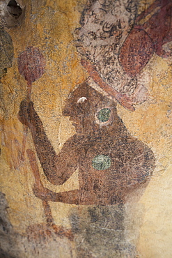 Murals, Room 3, Building 1, Mayan Archaeological Site, Bonampak, Chiapas, Mexico, North America