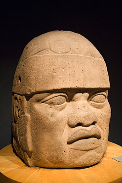 Olmec colossal head, National Museum of Anthropology, Mexico City, Mexico, North America