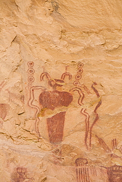 Sego Canyon Rock Art Panal, Barrier Canyon style pictographs, near Thompson, Utah, United States of America, North America