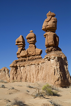 Three Sisters, Goblin Valley State Park, near Hanksville, Utah, United States of America, North America