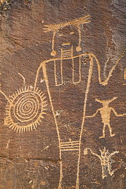 McKee Spring Petroglyphs, Fremont Style, from AD 700 to AD 1200, Dinosaur National Monument, Utah, United States of America, North America