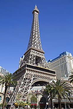 Reproduction of the Eiffel Tower, Paris Las Vegas Hotel and Casino, Las Vegas, Nevada, United States of America, North America