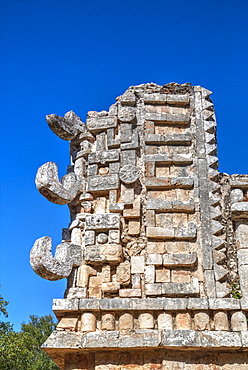 Chac Rain God masks, The Palace, Xlapak, Mayan archaeological site, Yucatan, Mexico, North America