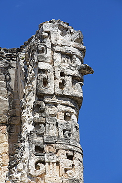 Chac Rain God, Dzibilnocac (Painted Vault) Temple, Dzibilnocac, Mayan archaeological ruins, Chenes style, Campeche, Mexico, North America