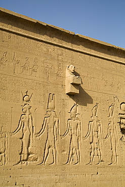 Exterior reliefs, Temple of Hathor, Dendera, Egypt, North Africa, Africa