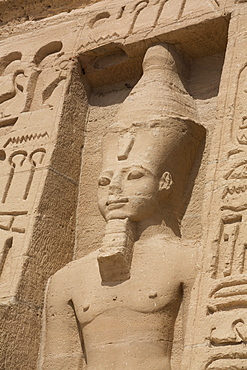 Rock-hewn statue of Ramses II, Hathor Temple of Queen Nefertari, Abu Simbel, UNESCO World Heritage Site, Egypt, North Africa, Africa