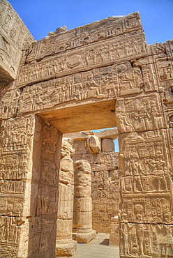 Doorway in the Temple of Khonsu, Karnak Temple, Luxor, Thebes, UNESCO World Heritage Site, Egypt, North Africa, Africa