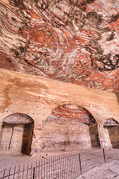 Inside the Urn Tomb, Royal Tombs, Petra, UNESCO World Heritage Site, Jordan, Middle East