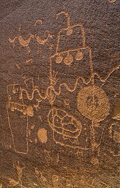 Petroglyphs, Barrier Canyon Style, Indian Creek Corridor, near Monticello, Utah, United States of America, North America