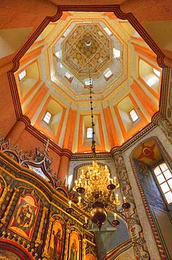 Altar and ceiling, St. Basil's Cathedral, Red Square, UNESCO World Heritage Site, Moscow, Russia, Europe