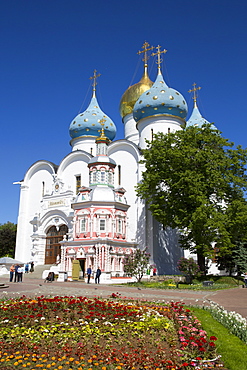 Holy Dormition Cathedral, The Holy Trinity Saint Sergius Lavra, UNESCO World Heritage Site, Sergiev Posad, Russia, Europe