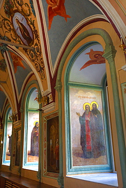 Frescoes, St. Sergius Church, The Holy Trinity Saint Sergius Lavra, UNESCO World Heritage Site, Sergiev Posad, Russia, Europe