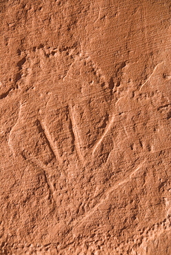 Old Anasazi Indian petroglyph, Mystery Valley, Monument Valley Navajo Tribal Park, Utah, United States of America, North America