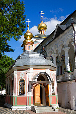 Chapel, The Holy Trinity St. Sergius Lavra, UNESCO World Heritage Site, Sergiev Posad, Golden Ring, Moscow Oblast, Russia, Europe