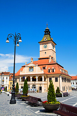 ClocK Tower, Town Hall, 13th century, Piata Sfatului (Council Square), Brasov, Transylvania Region, Romania, Europe