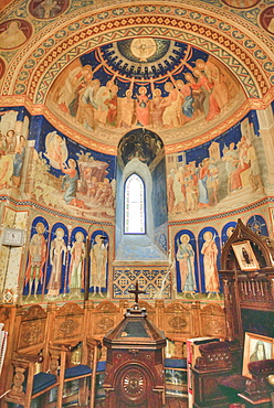 Interior Frescoes, St. George Church Mirauti, 1375, Suceava, Suceava County, Romania, Europe