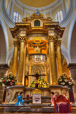 Interior of Capilla Real, Convent of San Gabriel Arcangel, 1520, Cholula, Puebla State, Mexico, North America