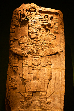 Stela 51 dating from 731 AD, from Calakmul, National Museum of Anthropology, Mexico City, Mexico, North America