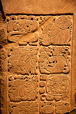 Lintel 48 dating from 600-800 AD, from Yaxchilan, Chiapas, National Museum of Anthropology, Mexico City, Mexico, North America