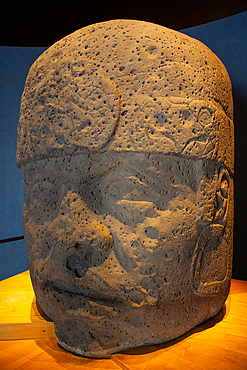 Olmec Colossal Head, 1200-600 BC, from San Lorenzo, Veracruz, National Museum of Anthropology, Mexico City, Mexico, North America