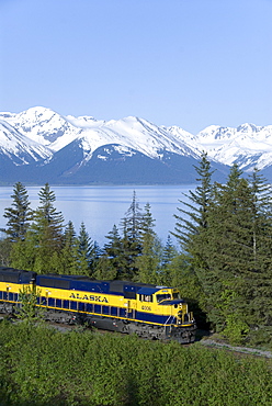 Alaska Railroad near Girdwood, Alaska, United States of America, North America