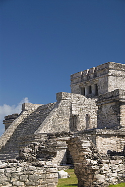 El Castillo (the Castle) at the Mayan ruins of Tulum, Quintana Roo, Mexico, North America