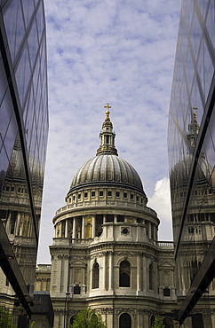 St. Paul's Cathedral taken from the One New Change shopping complex in the City of London, England, United Kingdom, Europe 