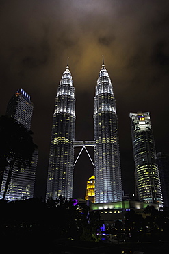 Petronas Towers at night, Kuala Lumpur, Malaysia, Southeast Asia, Asia