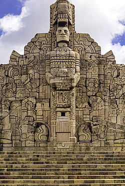 Close up of the Homeland Monument by sculptor Romulo Rozo on the Paseo de Montejo in Merida, Yucatan, Mexico, North America