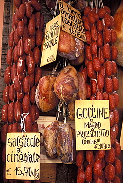 Delicatessen shop, Norcia, Umbria, Italy, Europe