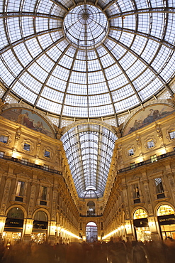 Galleria Vittorio Emanuele at dusk, Milan, Lombardy, Italy, Europe