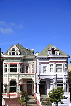 Victorian architecture, Painted Ladies, Alamo Square, San Francisco, California, United States of America, North America