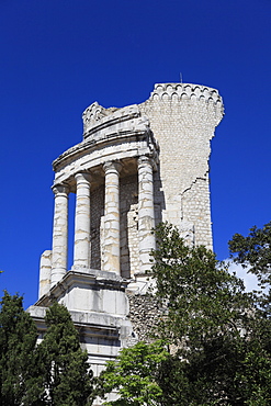 Roman Monument Trophy of Augustus (Trophy of the Alpes), La Turbie, Alpes-Maritimes, Cote d'Azur, Provence, France, Europe