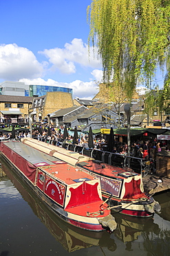 Camden Lock Market, Narrow Boats, Camden, London, England, United Kingdom, Europe