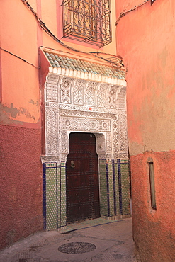 Ornate door, Old City, Medina, UNESCO World Heritage Site, Marrakesh (Marrakech), Morocco, North Africa, Africa